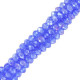 Faceted glass beads 3x2mm disc - Seaport blue-pearl shine coating